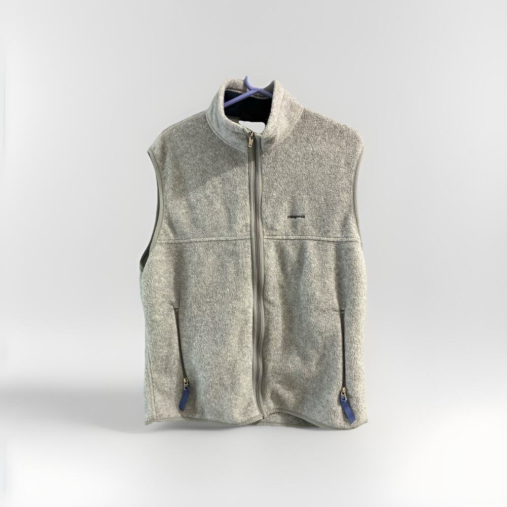 Vintage Patagonia Synchilla Men's Size Large Fleece Vest Gray Front Pockets